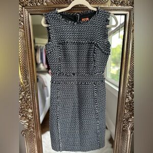 Tory Burch Black White Tweed Petula Dress Size 2